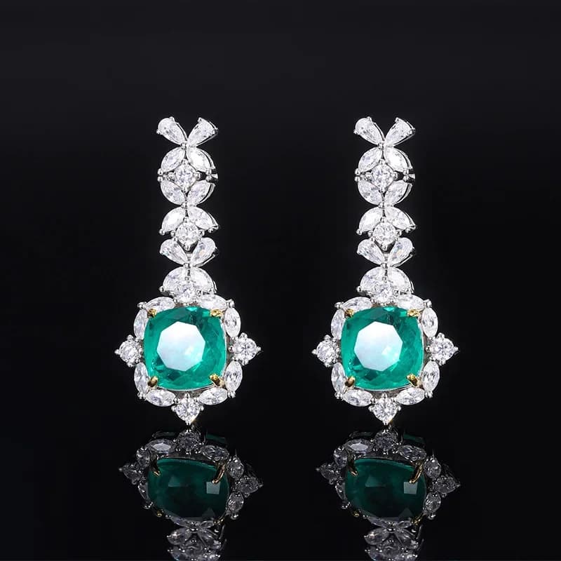Orecchini di Lusso Bellux in Argento S925 con Zirconi Sintetici, Smeraldi, Zaffiri e Rubini per Donna