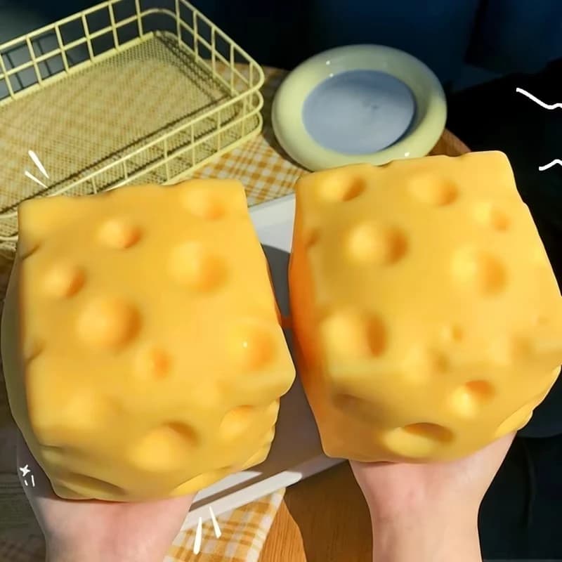 Giant Cheese Squeeze Toy Extra Large Slow Rebound Squishy Fidget Toy Shapeable Venting Stress Relief Ball Gifts for Adults