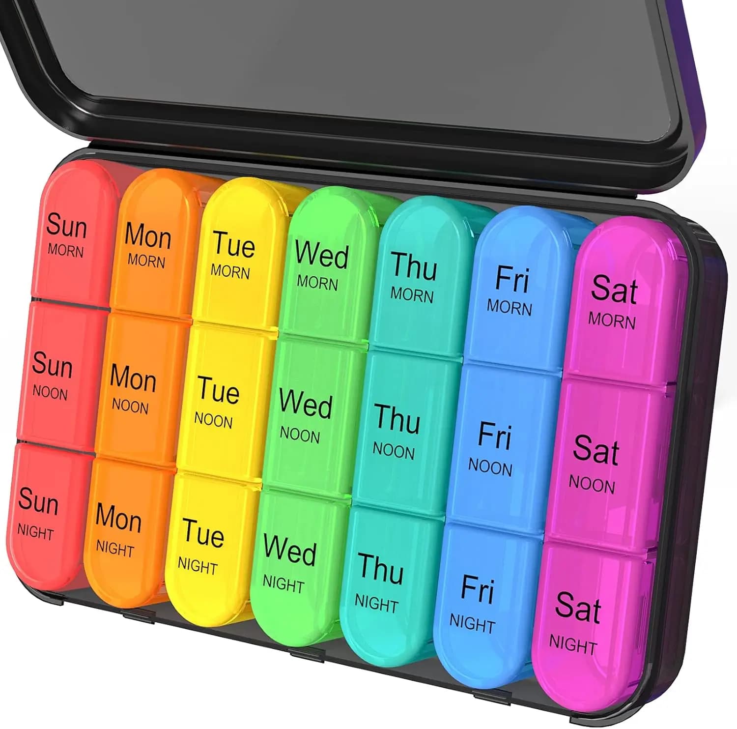 Daviky Pill Organizer 3 volte al giorno, portapillole giornaliero 7 giorni, custodie settimanali Organizzatori di medicinali per contenere vitamine e farmaci