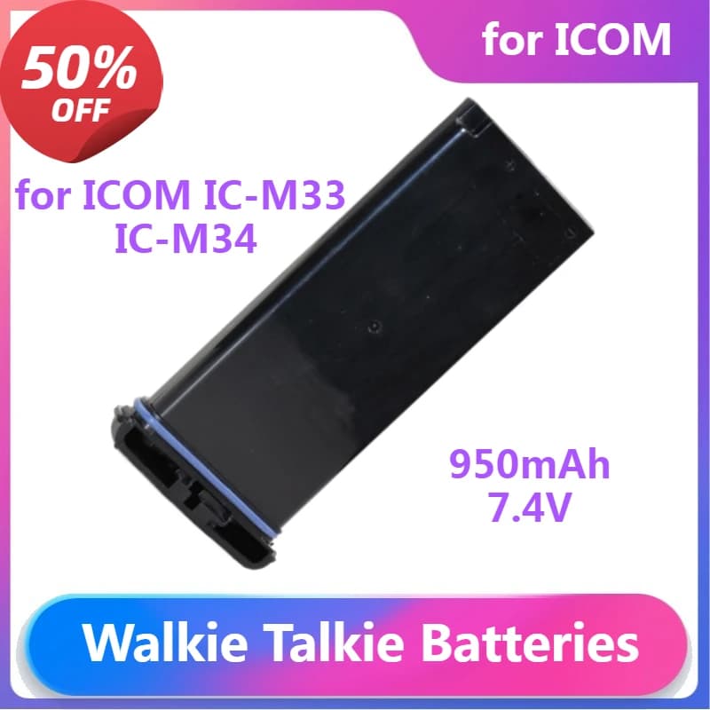 Batteria Walkie Talkie per ICOM IC-M33 IC-M34 IC-M35 IC-M36 GM1600 950mAh 7.4V Accessori Walkie Talkie
