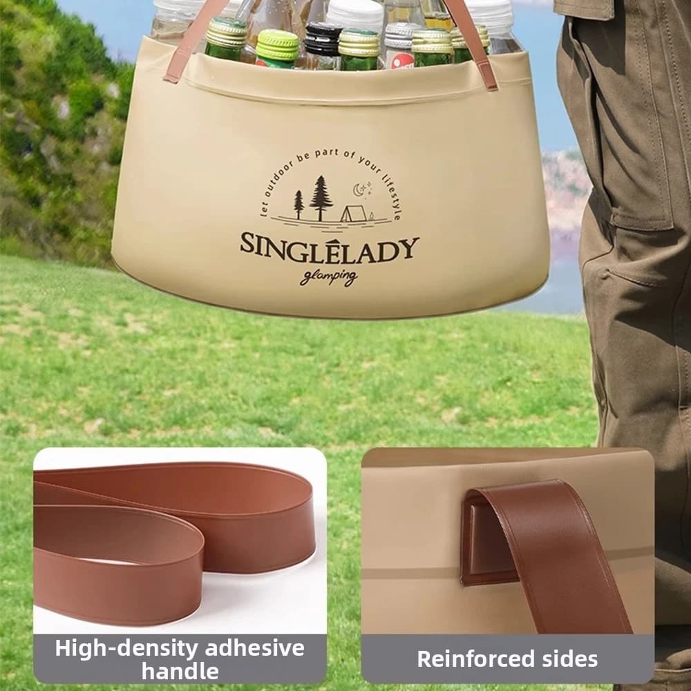 Thickened Collapsible Water Basin With Handle Lightweight Camping Wash Basin Wear Resistant Space Saving Collapsible Laundry Bag