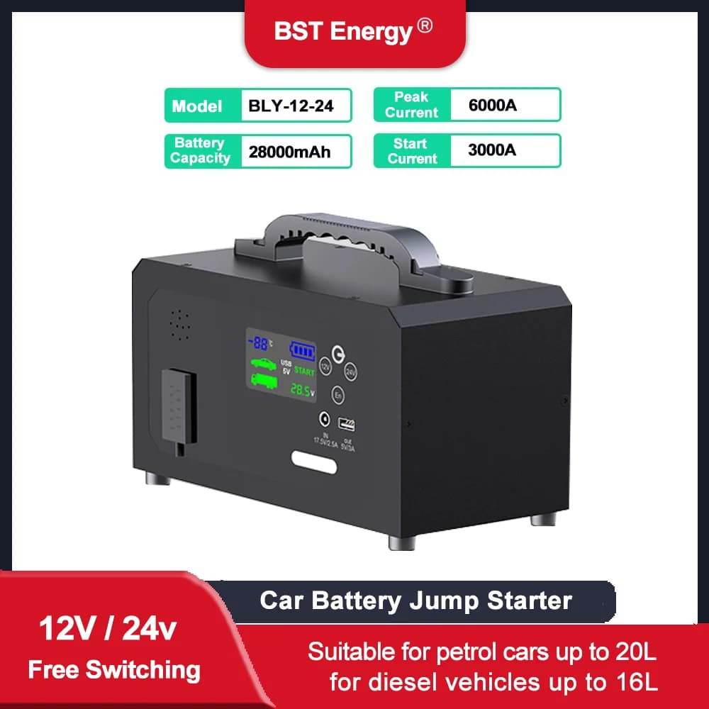 28000mAh Portatile Auto Salto di Avviamento Picco 6000A Caricatore Della Banca di Potere 12V 24V Auto Switching Olio Diesel Benzina Auto batteria di emergenza