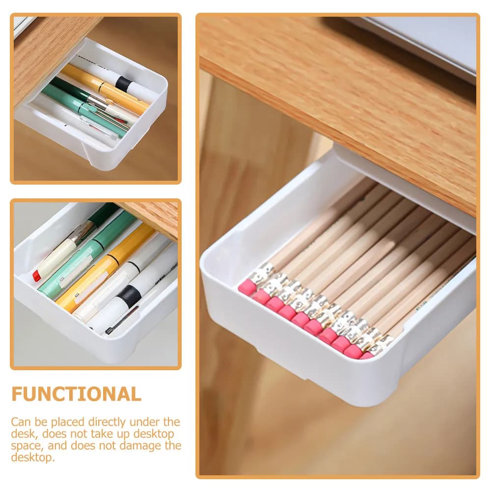 2 Pezzi Organizer Sotto Scrivania con Cassetti, Contenitore Multifunzione per Cancelleria, Organizzatore da Scrivania per Ufficio, Studio, Camera da Letto