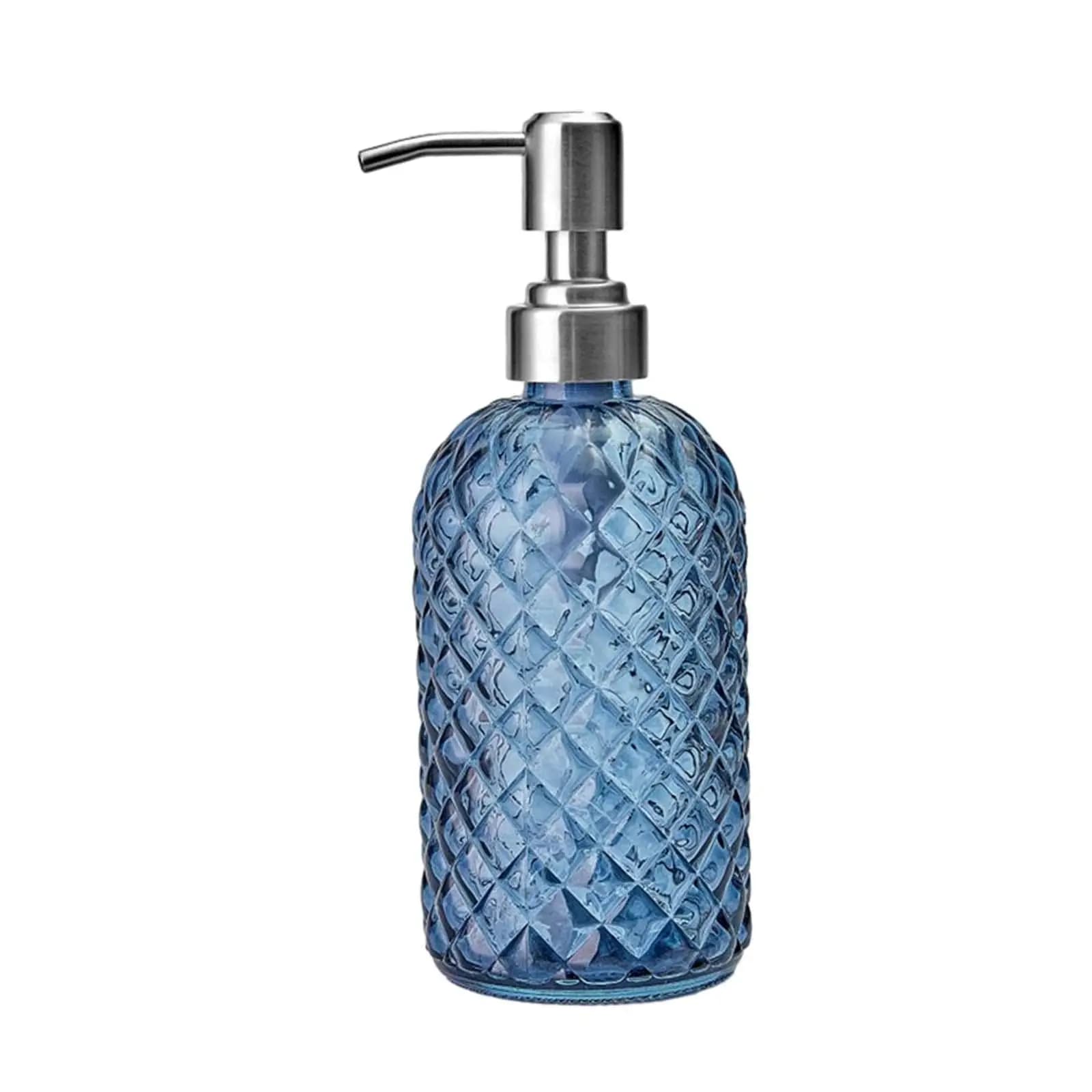 Dispenser di Sapone in Vetro con Pompa, Flacone Vuoto da 350ml/12 oz, Elegante Erogatore per Lozioni e Sapone Liquido da Bancone