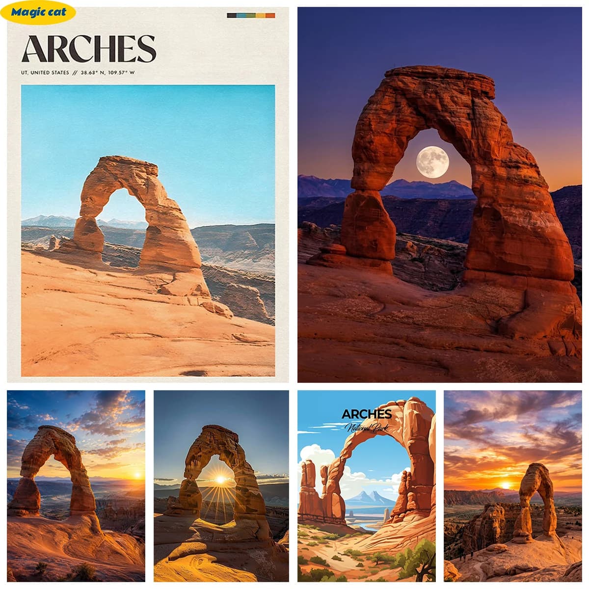 Arches National Park DIY Diamond Painting Natural scenery 5D Diamond Embroidery Modern Classics Home Room Wall Decor