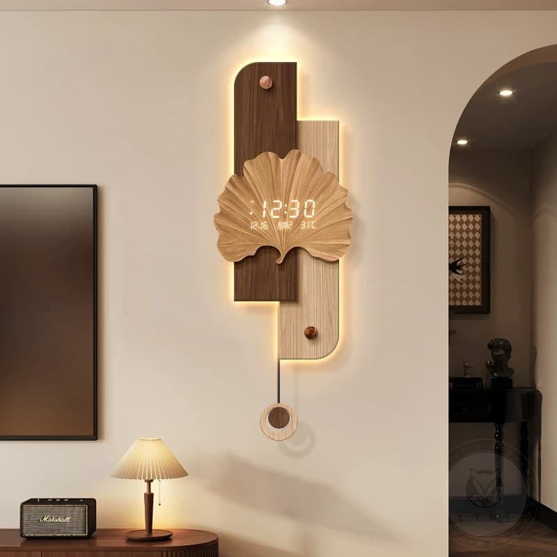 Orologio da Parete in Stile Medievale, Decorativo Nordico di Lusso, Digitale Luminoso, Arredamento per Interni