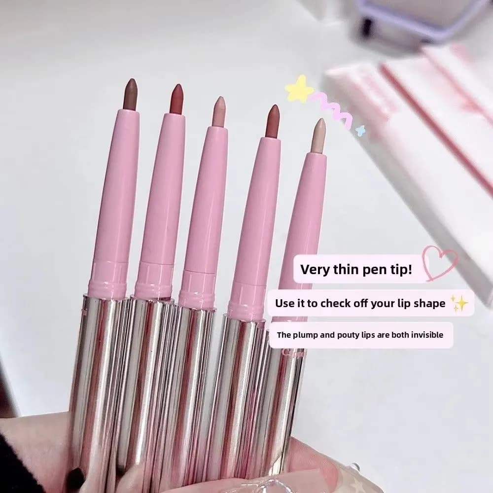 Korean soft mist lip pencil, long-lasting velvet lipstick with brush, low saturation lip pencil for makeup