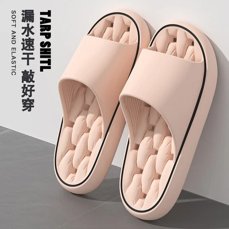New Bathroom leakage slippers,summer indoor bathing slippers with a defecation feel home couple soft-soled eva slippers