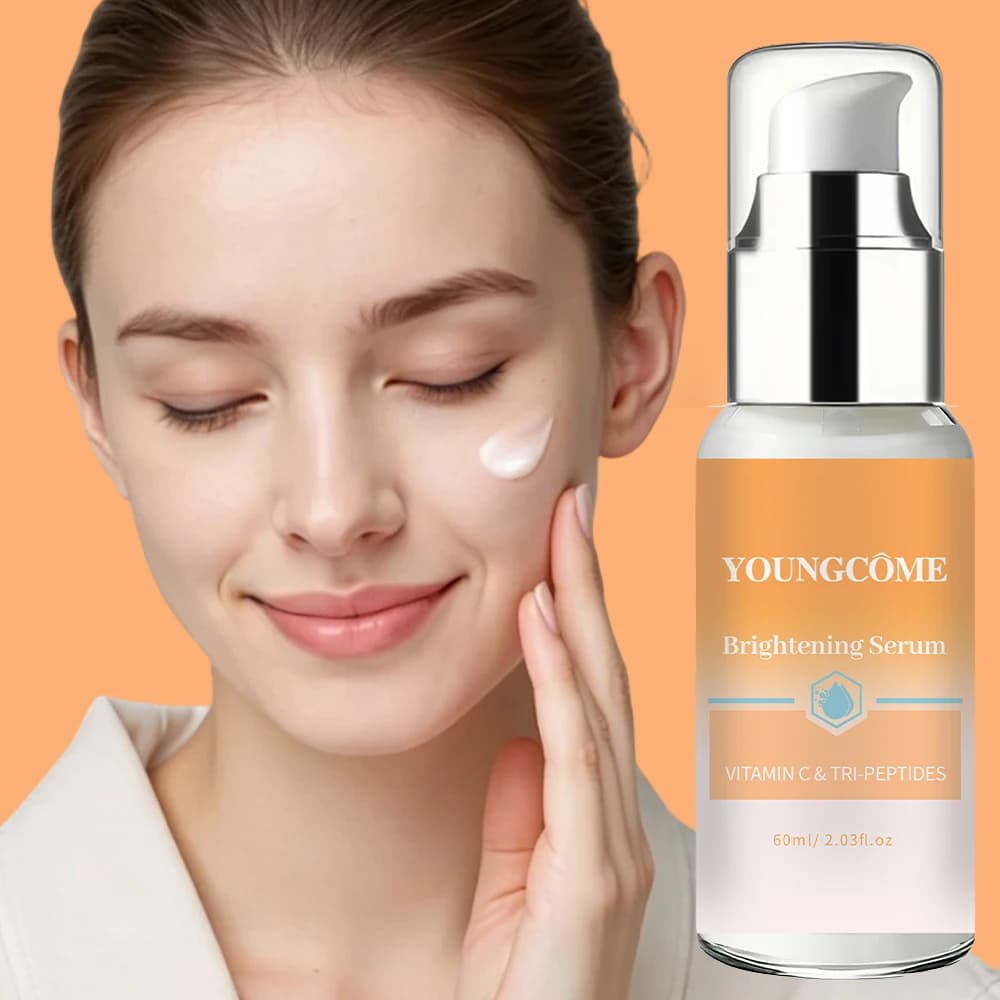 YOUNGCOME Siero viso alla vitamina C e tri-peptidi, cura della pelle illuminante e idratante per una pelle luminosa, essenza nutriente quotidiana