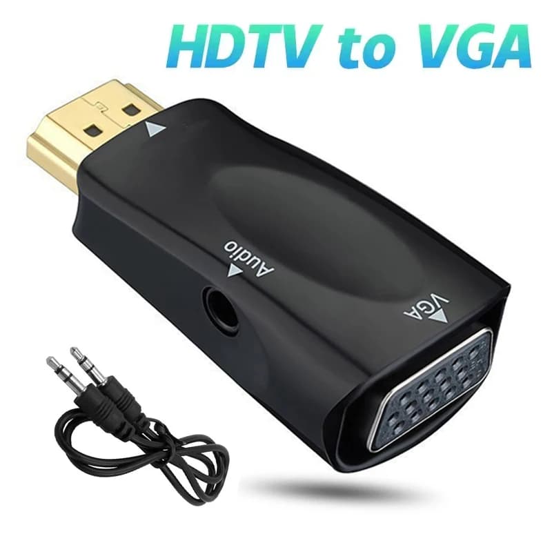 HDMI compatible cable converter to VGA Adapter 3.5mm Audio HD 1080P male converter for Laptop Tablet