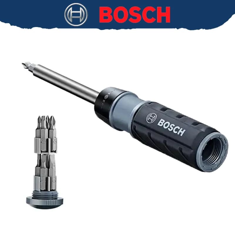 BOSCH 2607017653 Ratchet One Hand Integrated Screwdriver Set Multipurpose With Nine Screwdriver Head Hand Tool