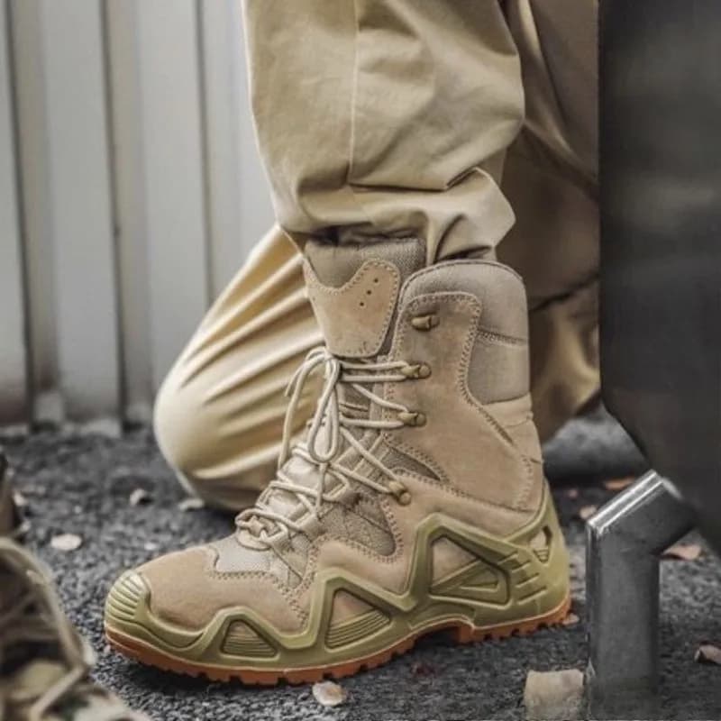 Scarpe da Uomo per Esterni, Stivali da Combattimento con Suola Spessa, Antiscivolo, Resistenti all'Usura, Scarpe da Arrampicata Alte, Zapatillas De Hombre