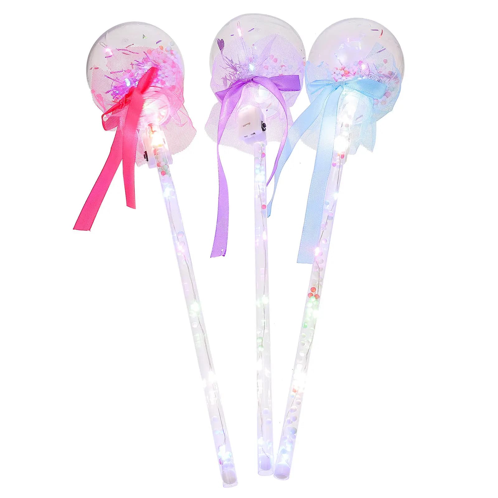 Set di 5 Bacchette Luminose con Punta a Sfera, Sicure e Decorative per Feste Notturne per Bambini