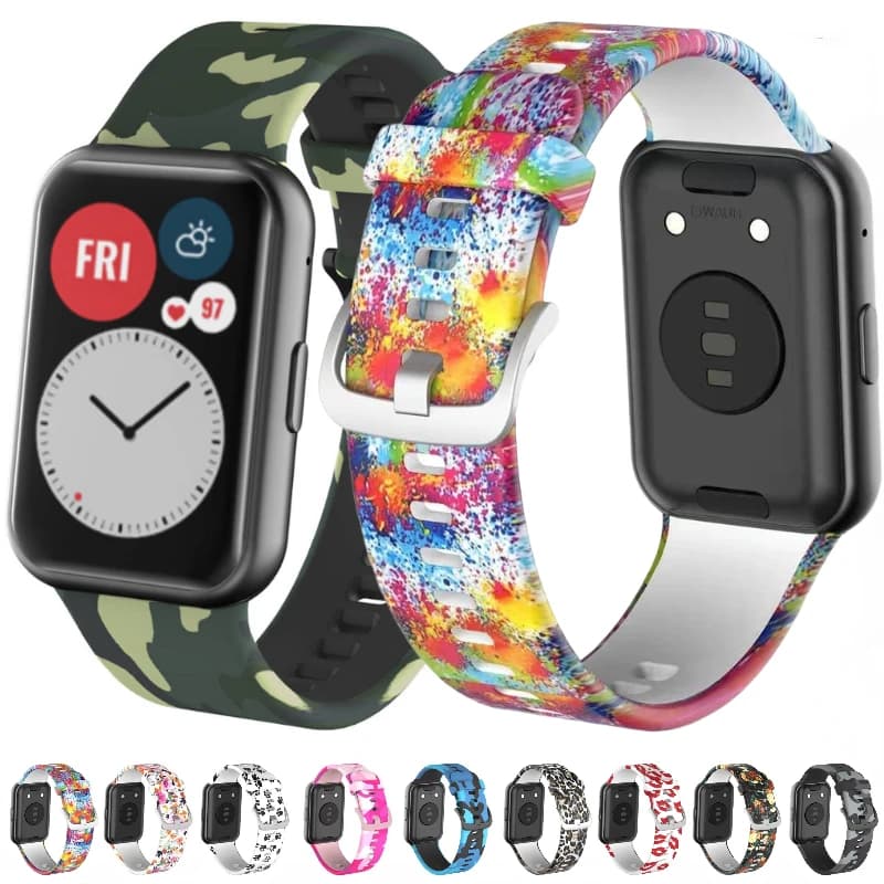 Cinturino in silicone colorato per Huawei Watch Fit Smart Watch Bracciale sostitutivo per accessori regolabili con cintura Huawei Fit