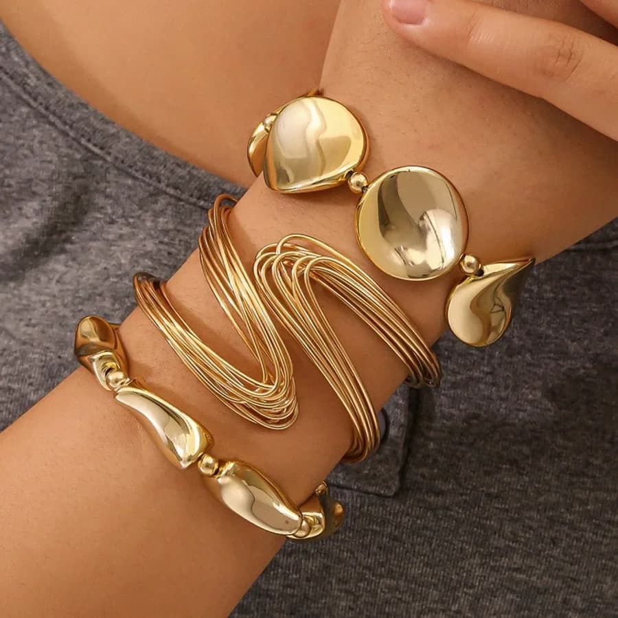 Set di 3 braccialetti intrecciati da donna, ideali per feste e gioielli da tutti i giorni, regalo perfetto