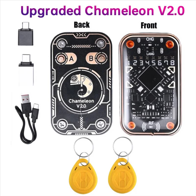 Emulatore di smart card A68Z Chameleon Ultra V2.0 + 2X5200 Portachiavi Lettore di chip intelligente RFID 125K 13,56M Decodifica scheda Duplicatore NFC