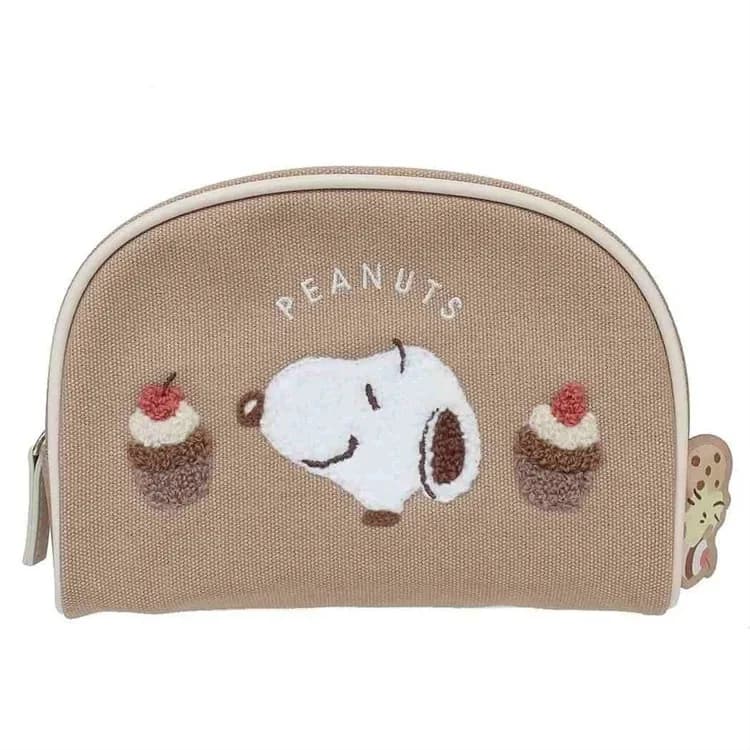 Cute Snoopy Embroidery Cartoon Makeup Shell Bag Large Capacity Portable Storage Coin Purse Gift Peripherals