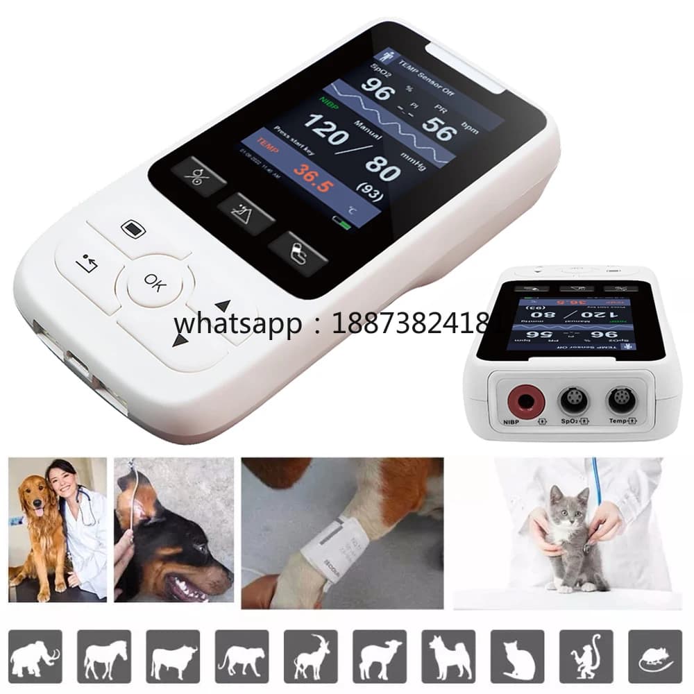 Pulsossimetro Veterinario Portatile SM50 con Saturazione SPO2, NIBP e Temperatura, Spedizione Rapida