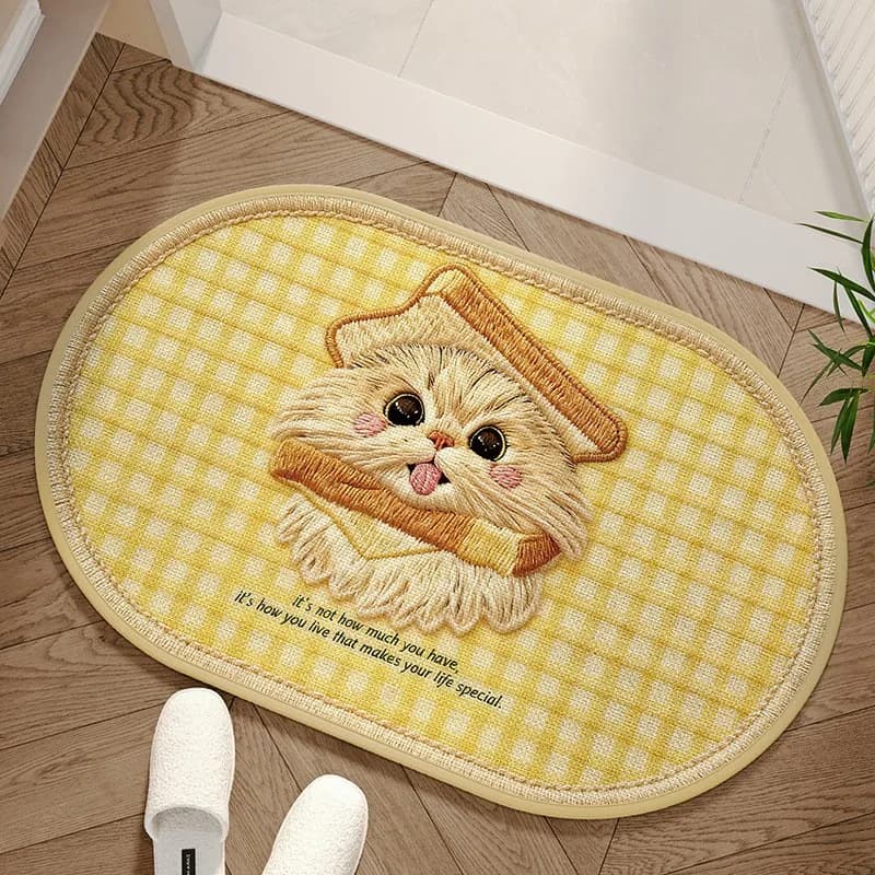 VIKAMA Bathtub with cartoon design, anti-slip, fast drying, absorbent, bathroom floor mat, home decoration