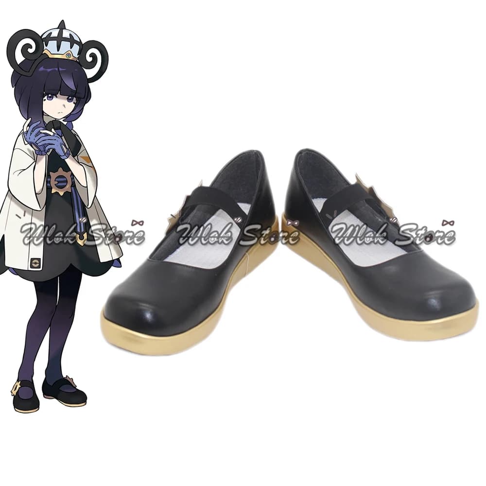 Scarpe Cosplay Anime Poke LEGENDS Z-A Gwynn Muku, Mocassini Neri Casual da Donna per Halloween, Carnevale e Giochi di Ruolo