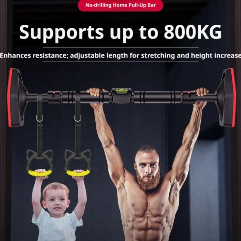Home Gym Pull Up Bar Doorway Chin Up Bar Indoor Fitness Exercise Equipment Wall Mounted Horizontal Bar for Corridor