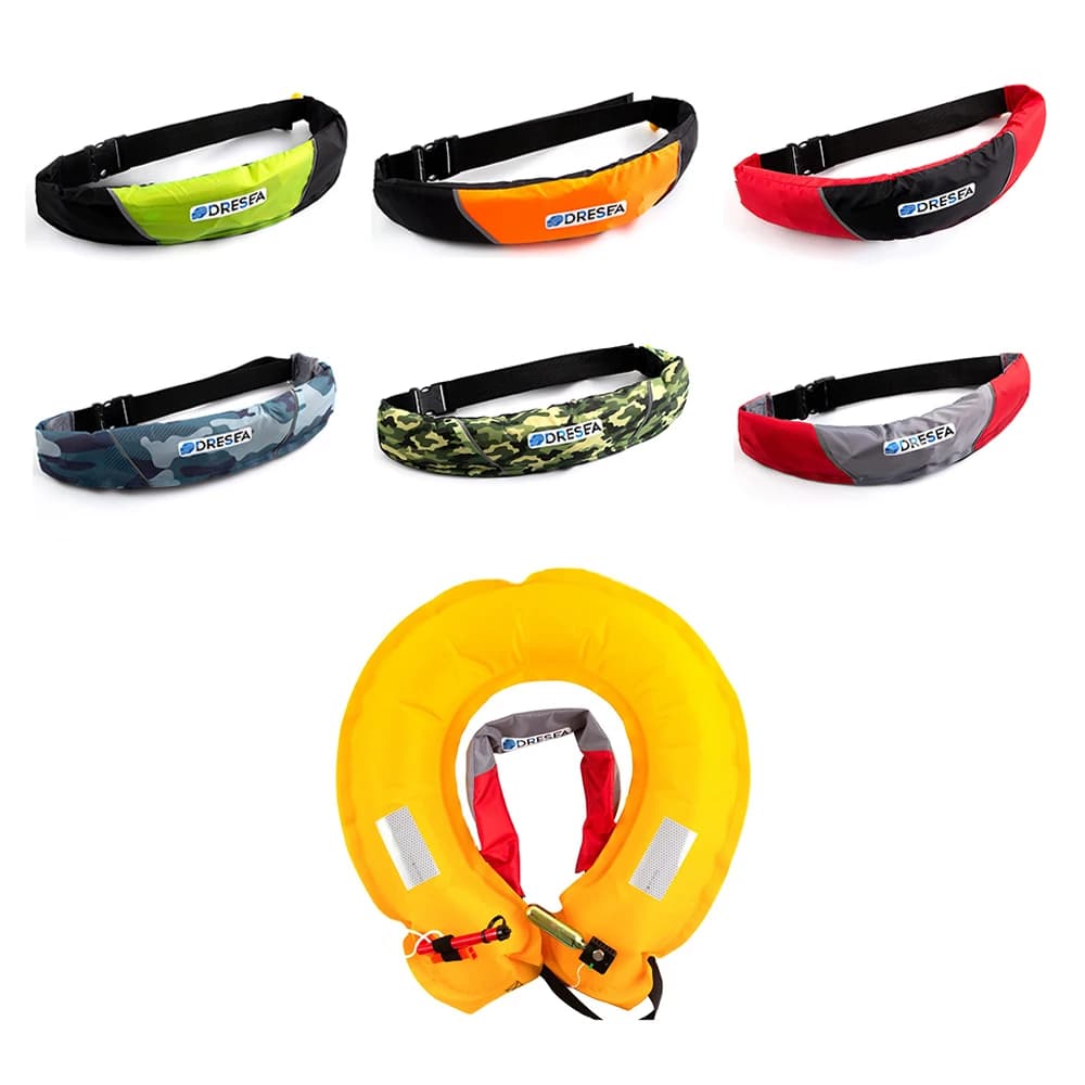 PFD-cintura salvavita gonfiabile automatica, giubbotto di salvataggio 100N, nuotatore, boe rotonde, sicurezza Rafting, giubbotto di salvataggio in barca