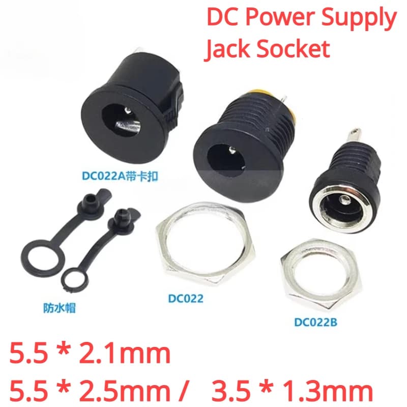 5 pz/lotto Dc-022 DC-022B DC-022A DC099 cavo di alimentazione femmina presa di alimentazione cc tappo impermeabile sedile cc 5.5 x2.1 mm/5.5 x2.5/ 3.5x1.3