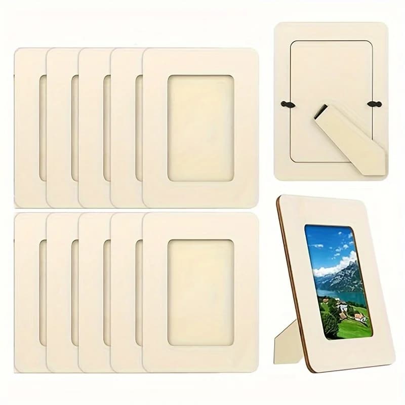 Wooden Picture Frames, DIY Handmade Contemporary Style, Tabletop Display, Perfect for Family Memories and Home Decor