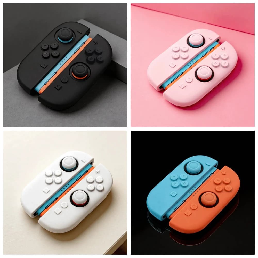 Custodia protettiva in morbida gomma siliconica per controller Nintendo Switch 2 Joy Con con confezione da gioco con cappucci per impugnatura per pollice gratuiti