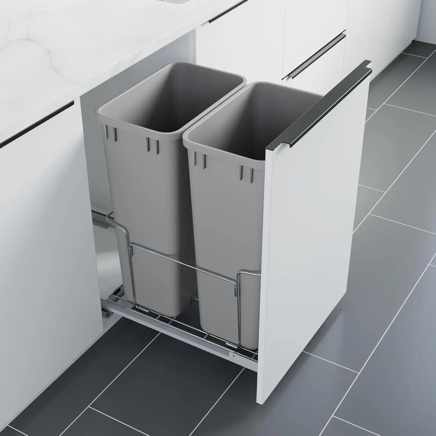 Tiralatte con base in alluminio Dowell B18 con supporto per porta e due contenitori in plastica da 50 Qt/13 Gal (4012 0218+50x2)