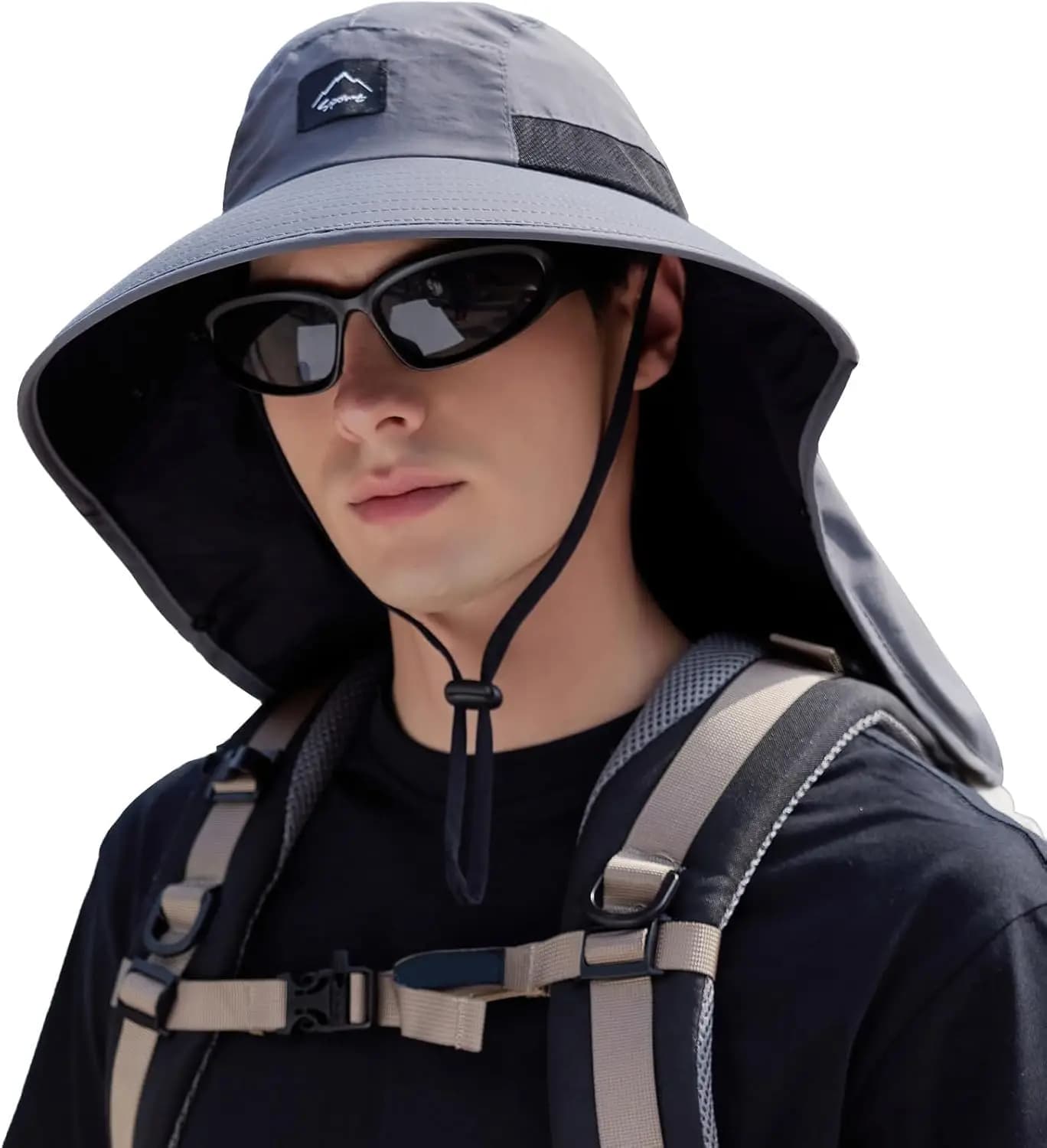 Cappello da Sole UPF50+ con Protezione per il Collo, Cappello da Pesca a Tesa Larga in Rete per Uomo e Donna, Spiaggia e Giardino
