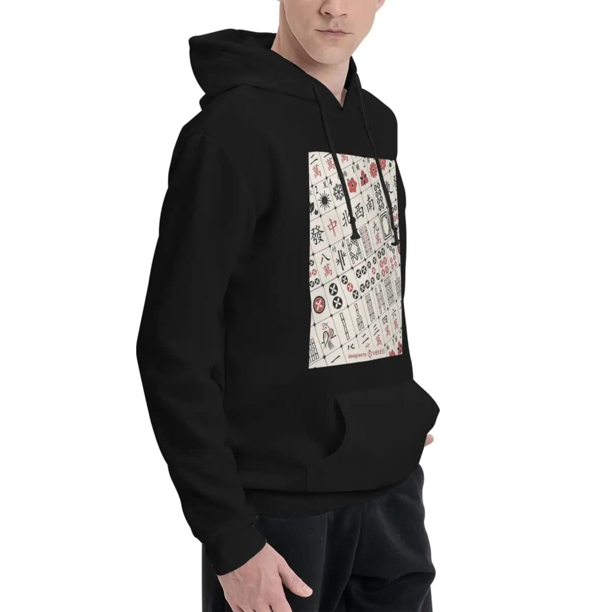 Mahjong Tile Pattern Hoodies Men's Women Casual Pullover Sweatshirt Harajuku Long Sleeve Streetwear Autumn Winter
