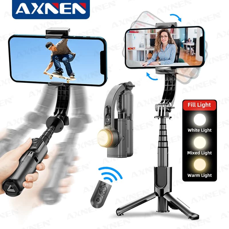 AXNEN L18s Mobile Phone Stabilizer Gimbal Portable for iPhone Smartphone Android Anti-shake Video Record Selfie Stick Tripod