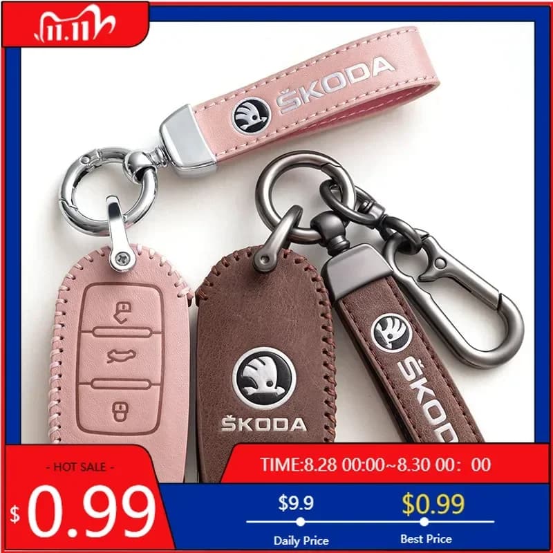 Adesivo per auto, custodia protettiva per chiave telecomando auto, guscio protettivo per Skoda Octavia A5 A7 Fabia Superb Kodiaq Karoq, portachiavi auto