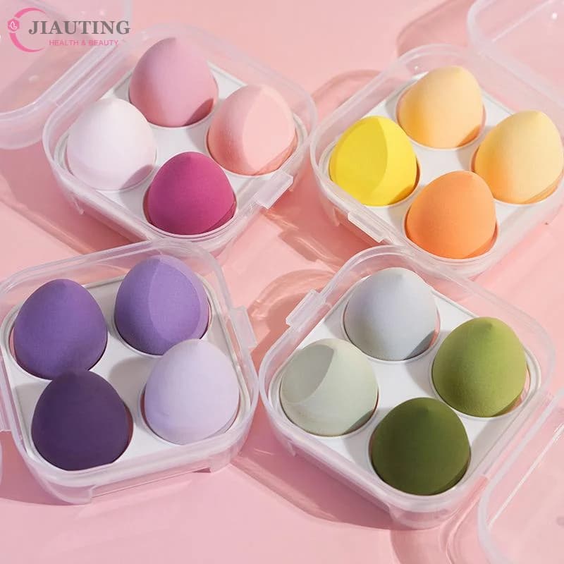 4 spugne per trucco a forma di uovo, spugnette cosmetiche per fondotinta, accessori per il trucco da donna, strumenti di bellezza