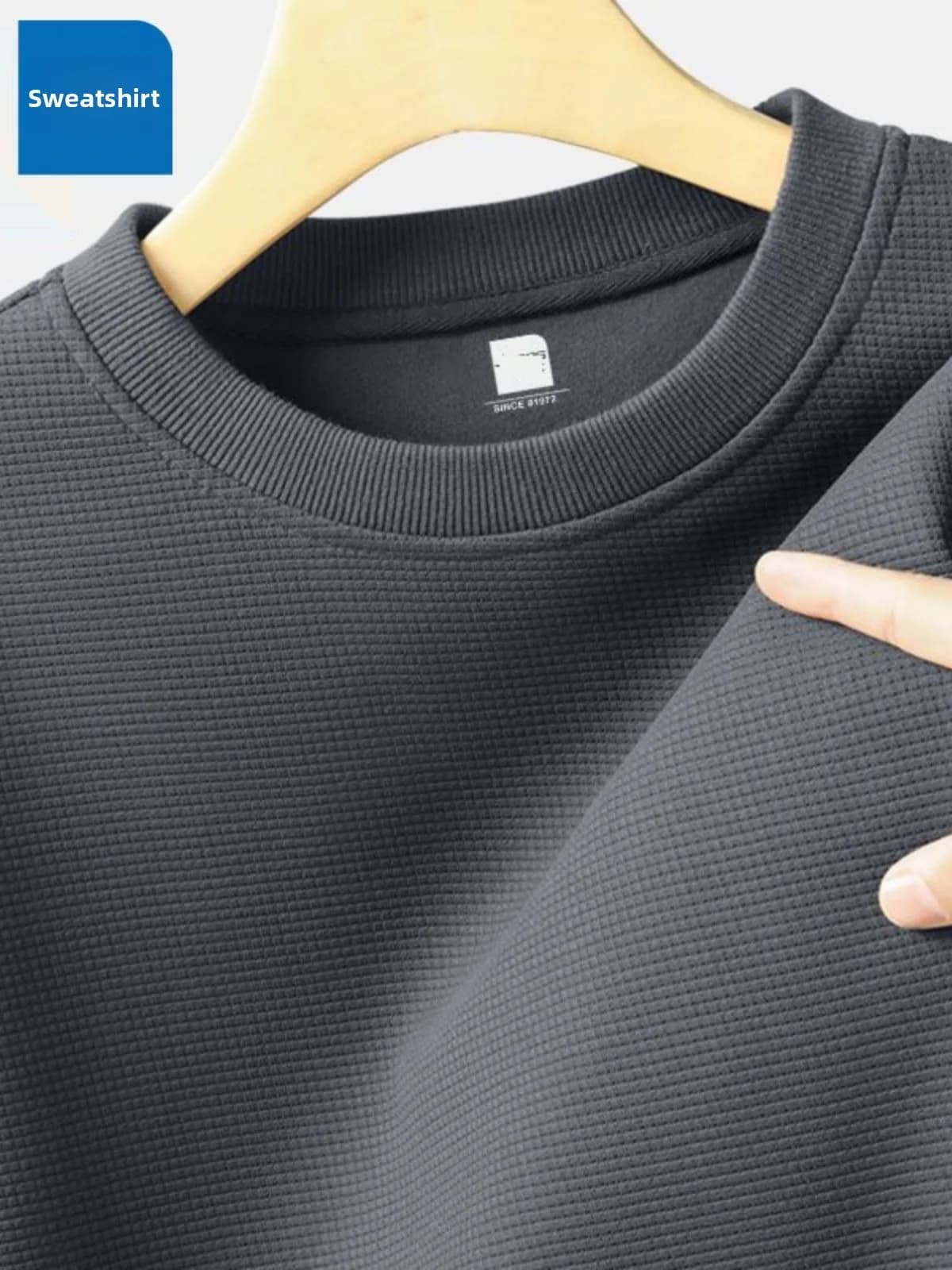 Men's Fleece Lined Long Sleeve Hoodie Autumn Winter Casual Comfortable Loose Fit Printed Sweatshirt round Neck T-Shirt