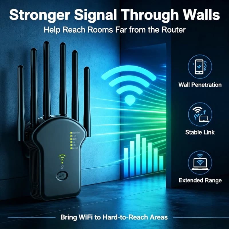 Home‑office Wifi Extension Gear 5G Compatible, High‑power Repeater Suitable For Guest Room Networking