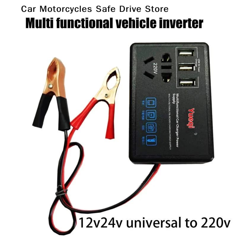 Convertitore di potenza multifunzionale per auto 12V/24V a 220V con porta USB, caricabatterie per camion e camper (1/2 pezzi)