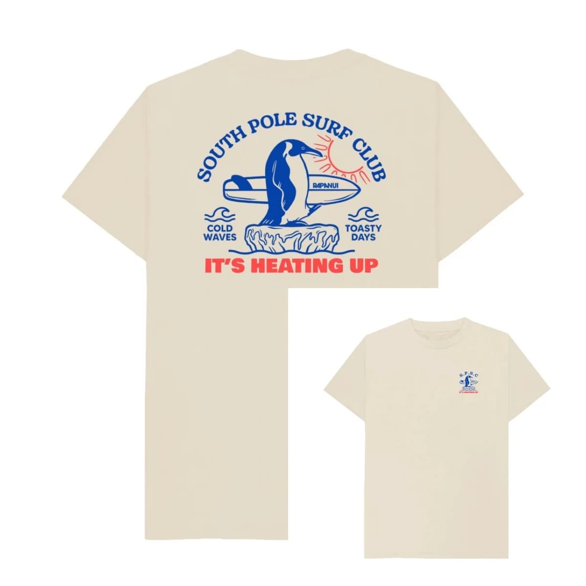 2026 South Pole Surf Club T-Shirt _ Penguin Surfing _ Rapanui Graphic T-shirt High-end Luxury Unisex Style Both of Men and Women