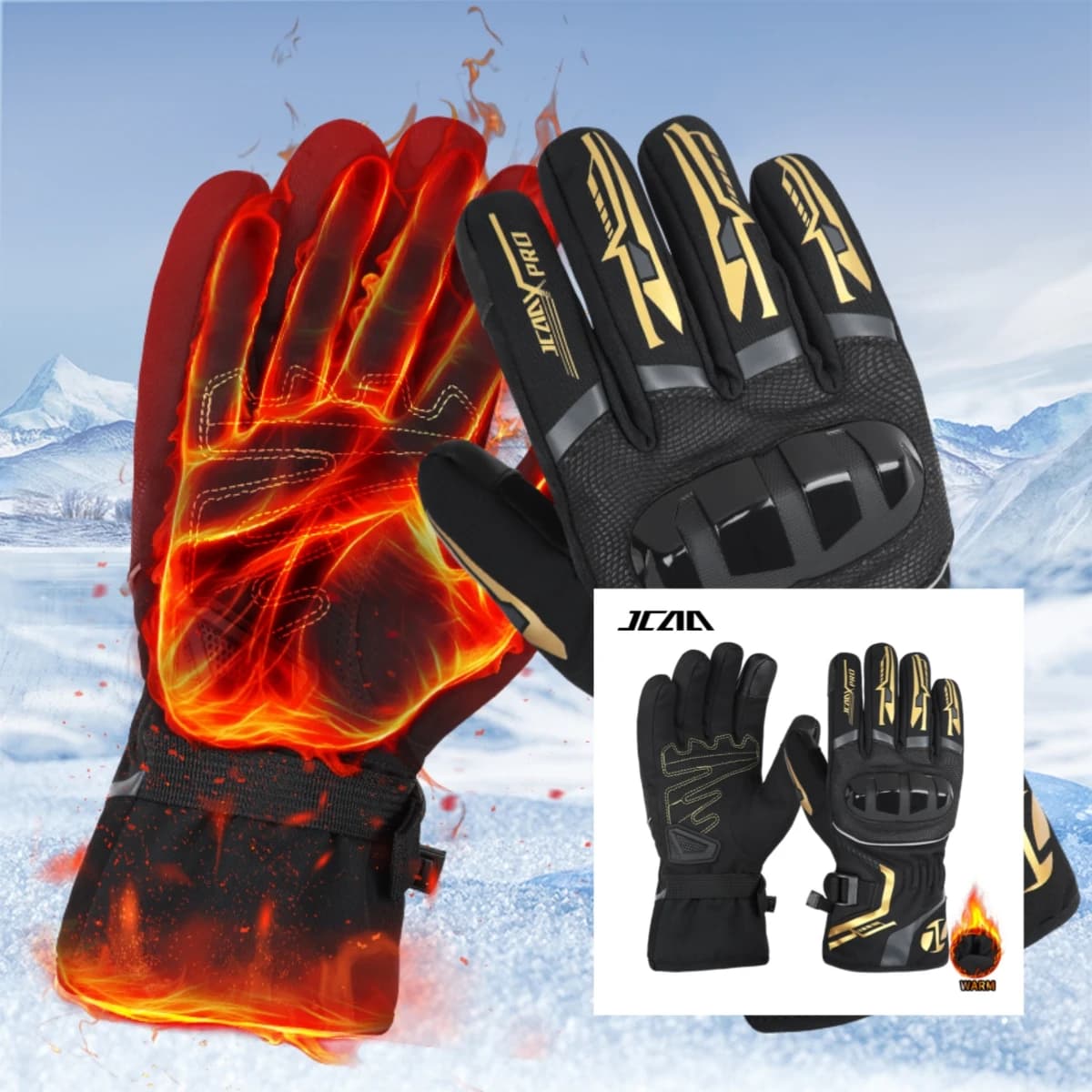 Guanti da moto invernali impermeabili al 100% Guanti da moto caldi antivento Guanti da motocross con protezione in PVC