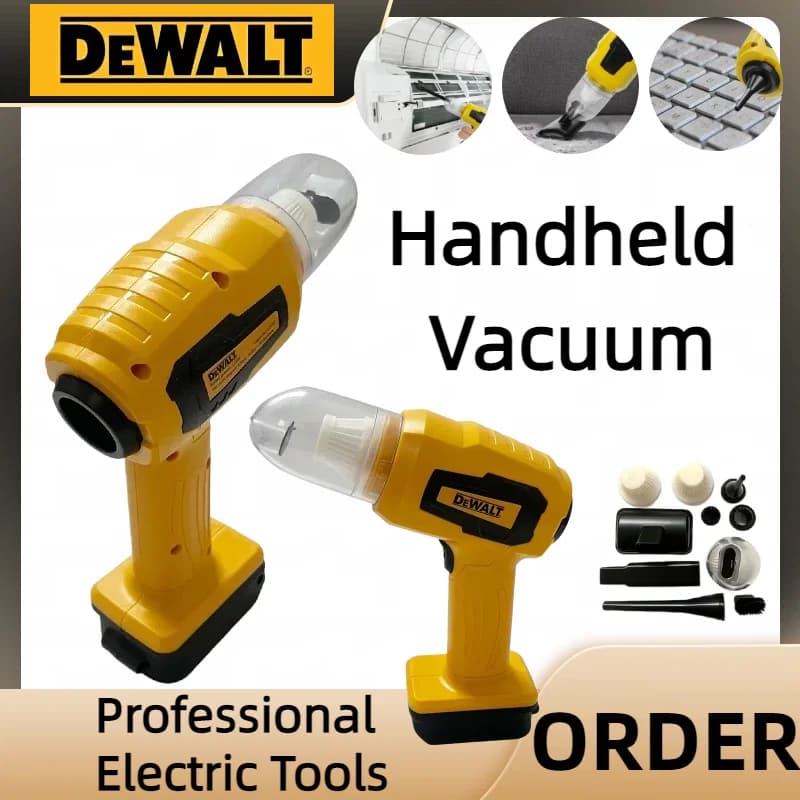 Aspirapolvere Portatile Senza Fili Dewalt per Casa e Auto, 10kPa, 2-in-1 Multifunzione, Macchina per Raccolta Polvere e Soffiatore d'Aria, 20V