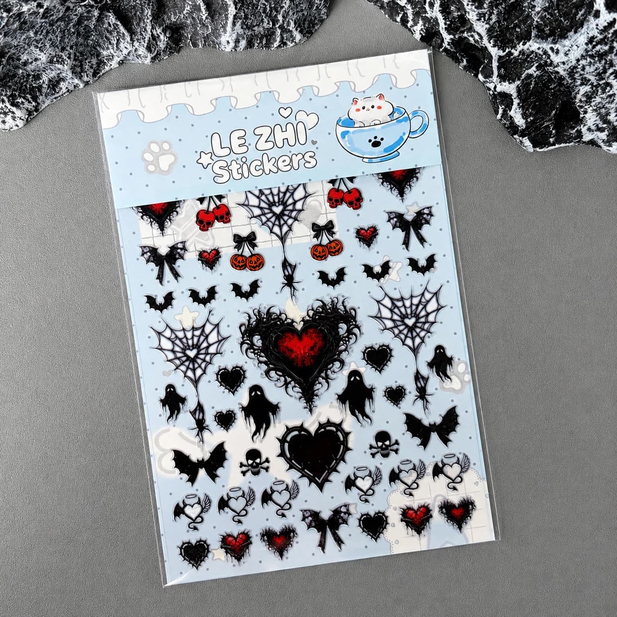 Y2k Gothic Halloween PVC Stickers Skull Spider Web Decal Nail Art For Bullet Journal Scrapbooking Phone Laptop Decoration Gift