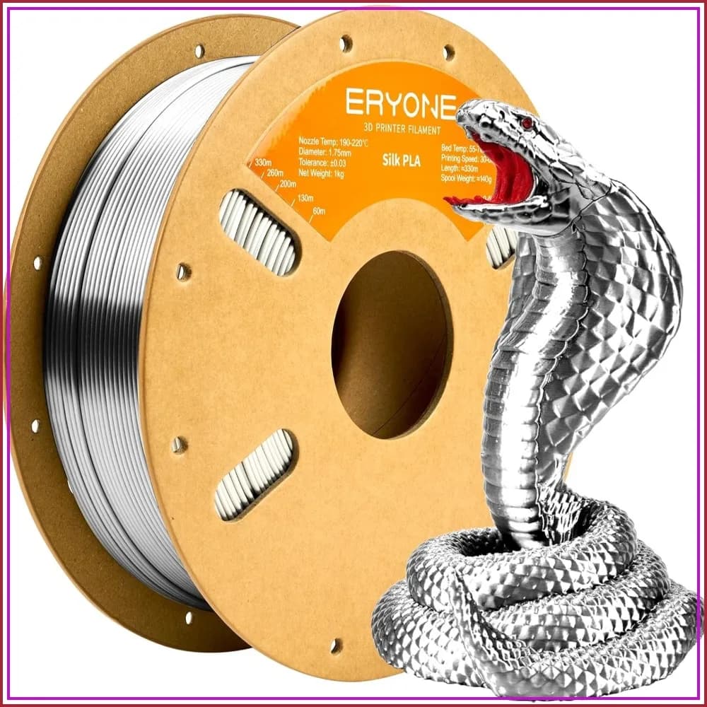 Silk PLA Filament 1.75mm +/- 0.03mm, Shiny 1kg Spool for 3D Printer, Multicolor