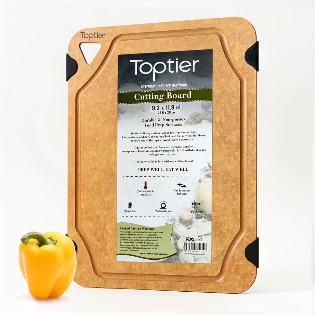 Tagliere in Legno con Scanalature per il Succo, Lavabile in Lavastoviglie, Design Ecologico Antiscivolo per Cucina