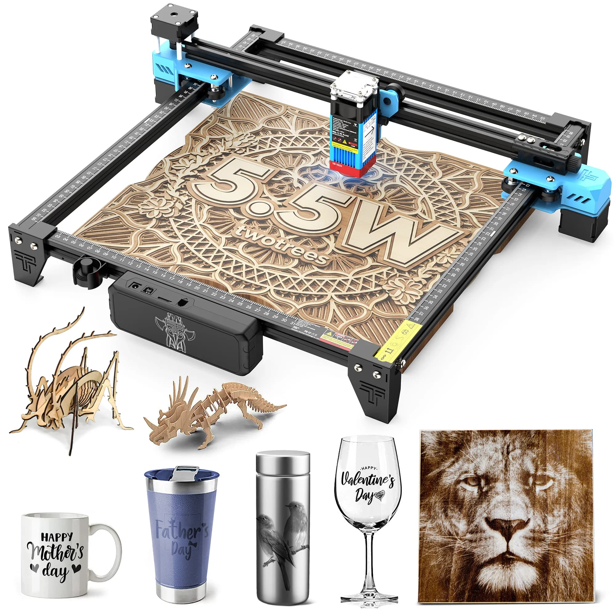 Laser TwoTrees TTS Pro Engraver for Beginners, Wifi Offline Control, Fai-da-Te Laser Cutting Machine for Wood Processing, CNC Machine