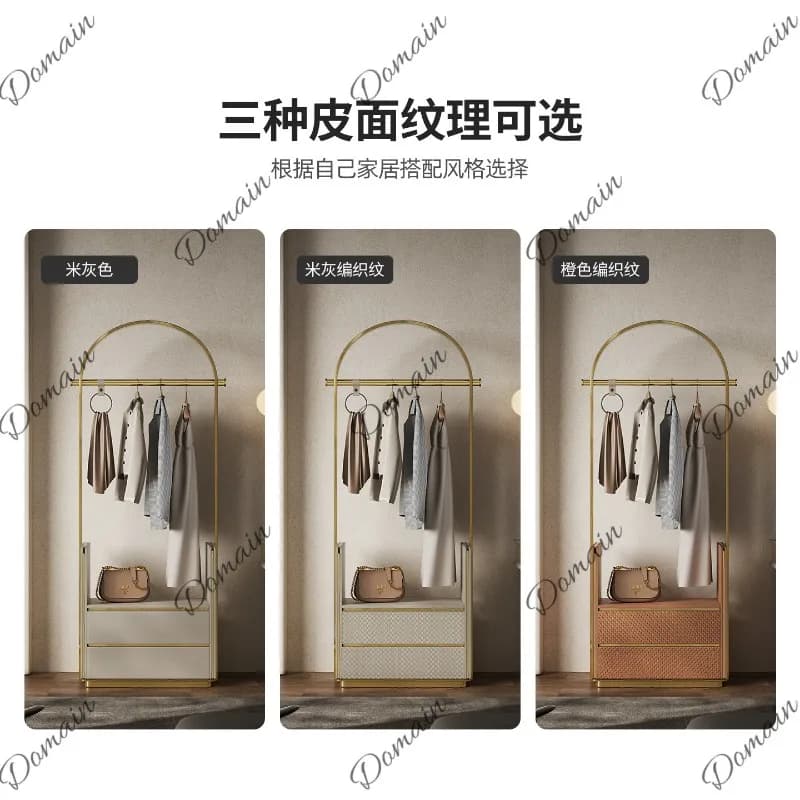 New Luxury Design Coat Rack Stand Floor Bedroom Storage Italian Modern Clothes Hanger Dresser Combo