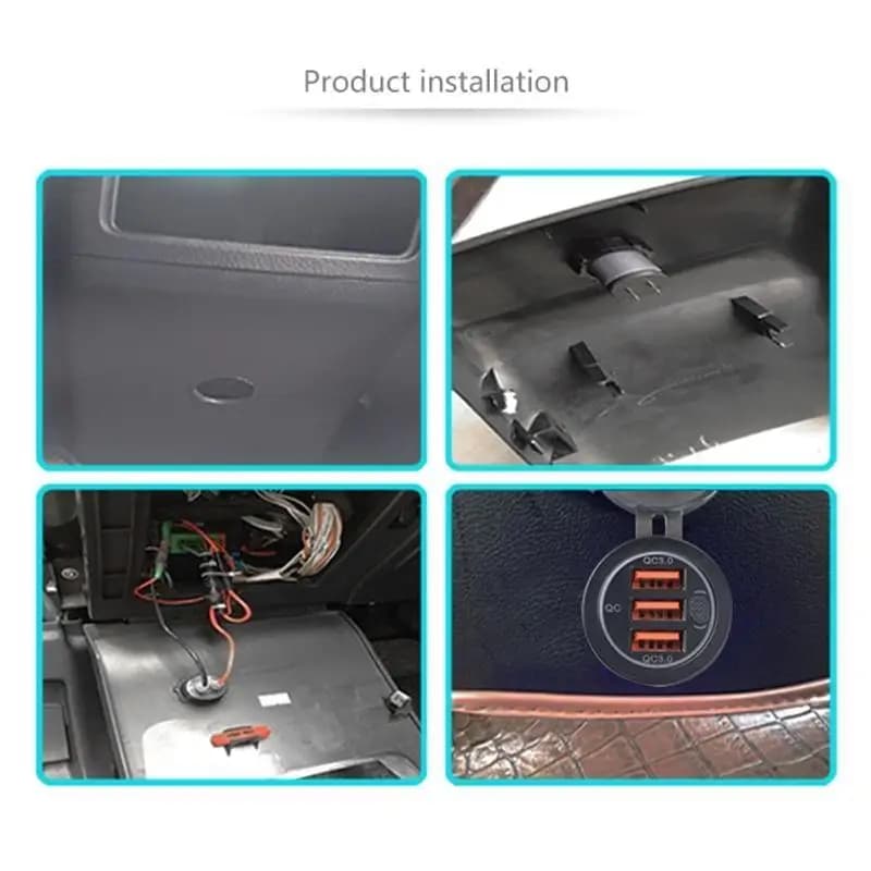 Adattatore per caricabatteria da auto USB veloce per adattatore per caricabatteria a 3 porte per cellulare