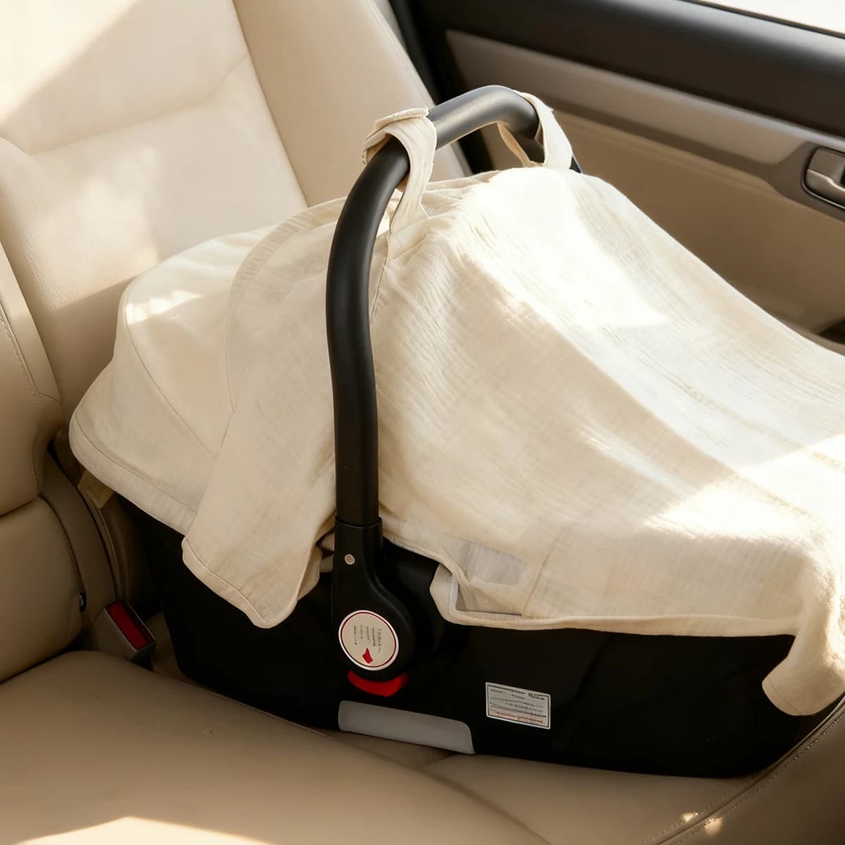 2025 Solid color Baby muslin Cotton cover Car hood Breathable Non-waterproof sunscreen Baby baby stroller accessory