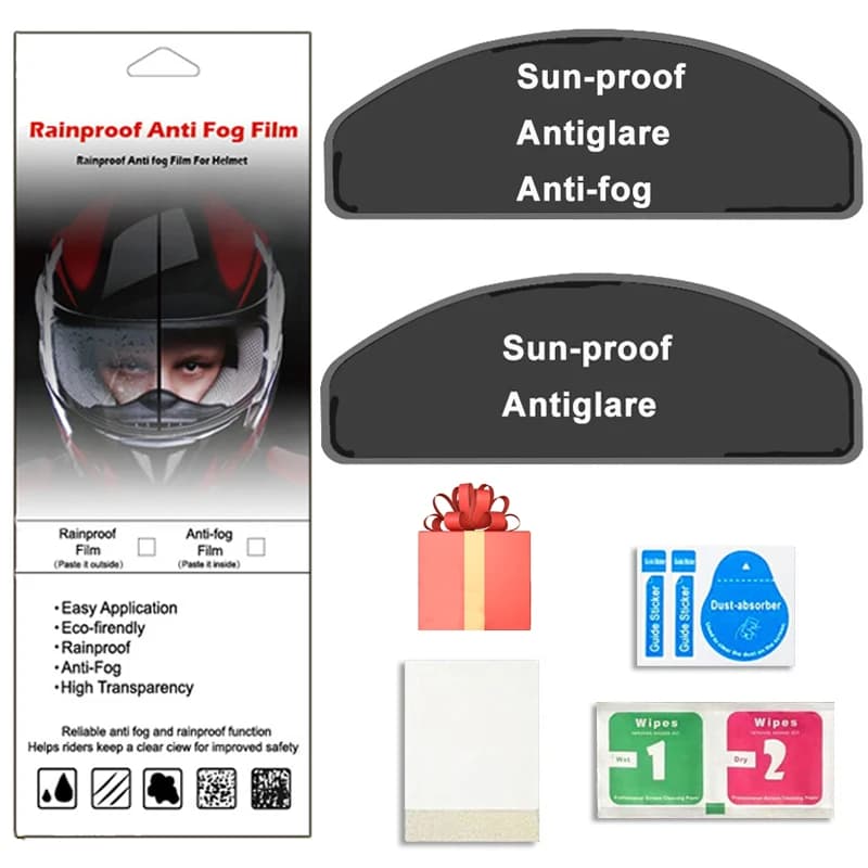3 in 1 Motorcycling helmet Sun-proof anti-reflective anti-fog film Universal car helmet film Solar protection helmet parts
