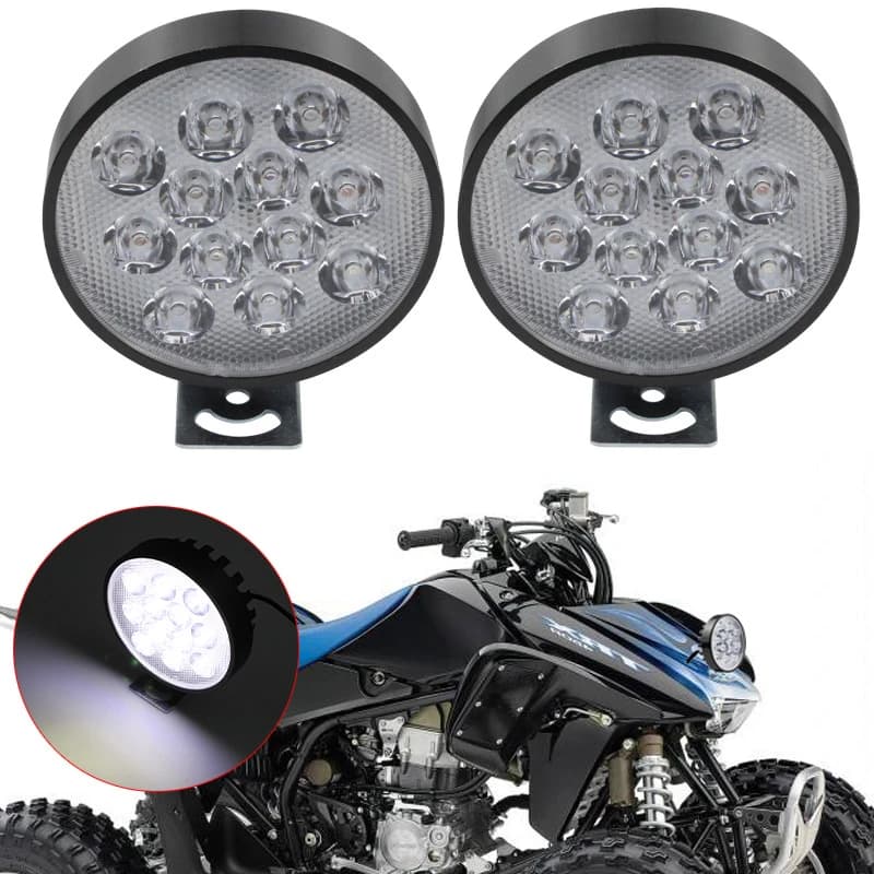 Fari LED per Moto, Luci Lampeggianti Super Luminose, Fari Rotondi per Biciclette, Faro a 12 LED, Accessorio Universale